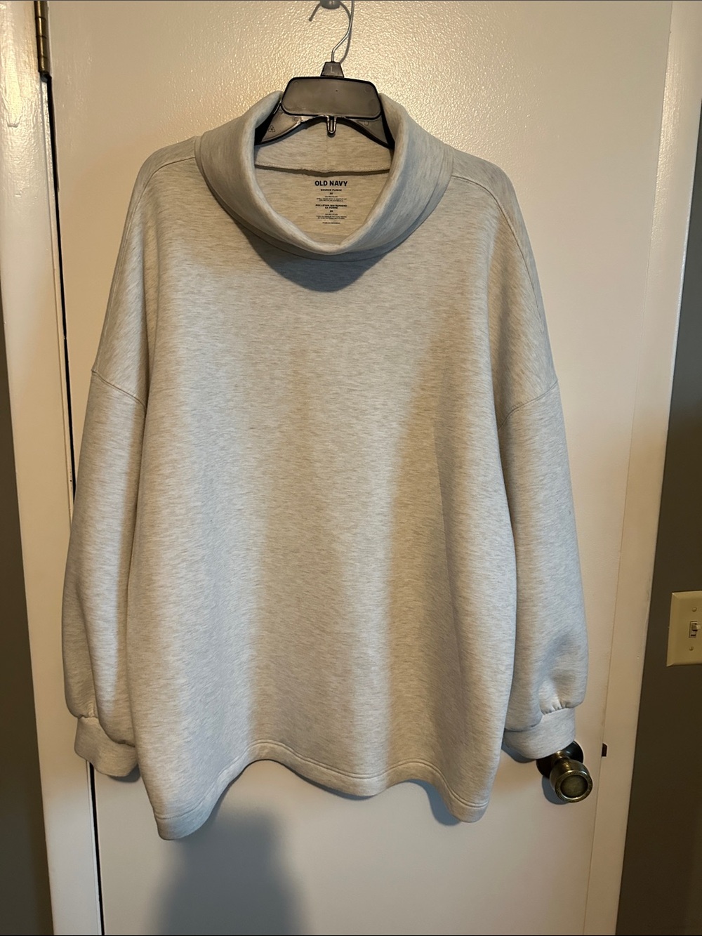 Old Navy Heather Cream Funnel Neck Sweatshirt